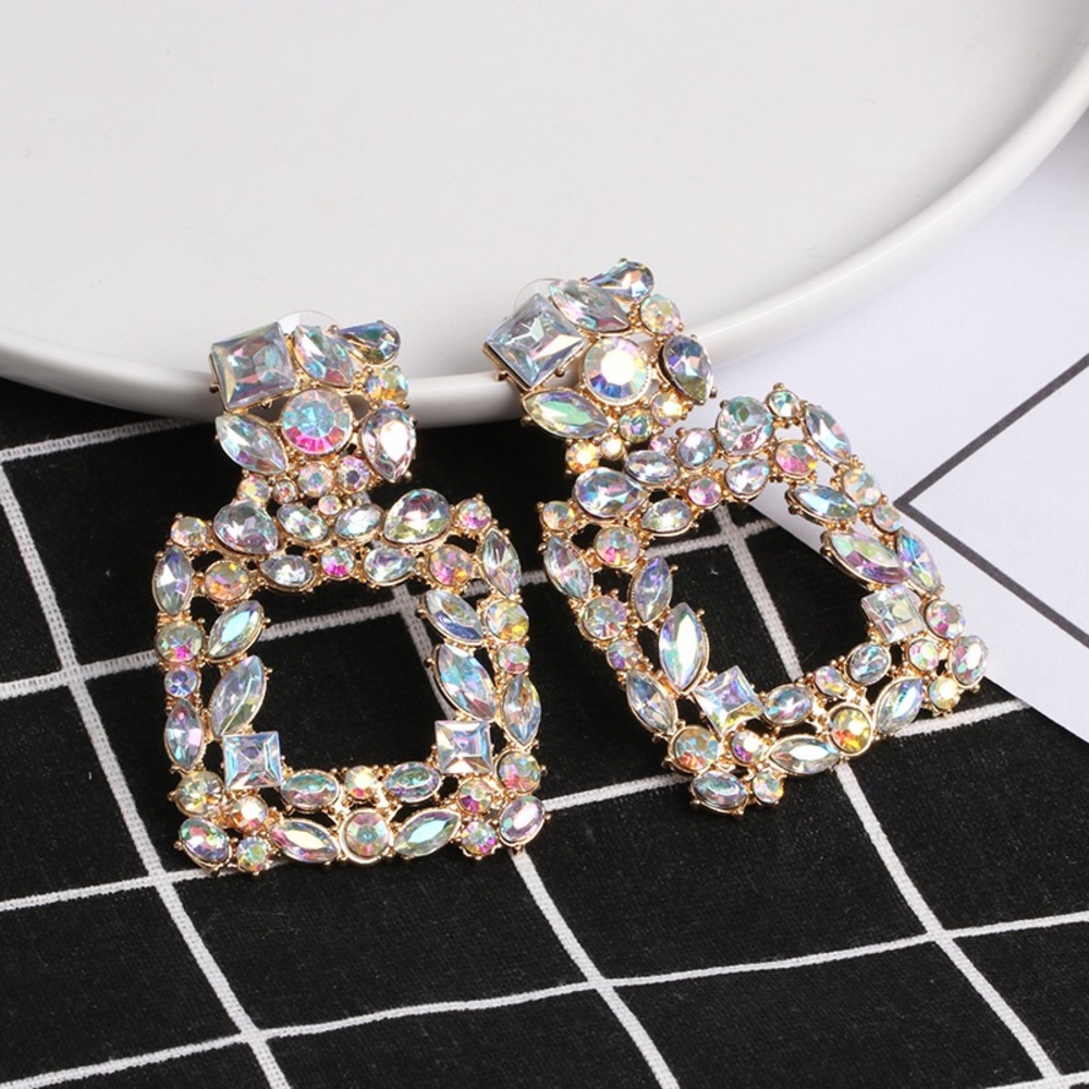 White Gems 💎 Statement Earrings ✨